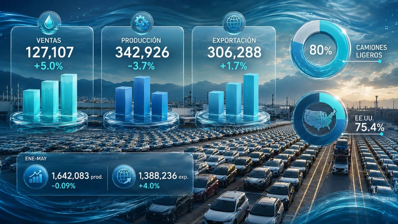 Exportación sostiene al sector automotriz en mayo